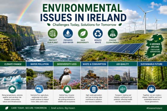 Environmental Issues in Ireland showing Irish landscapes, renewable energy and environmental conservation